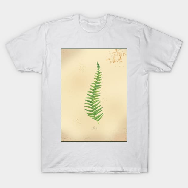 Fern, botanical watercolor painting T-Shirt by Sharon Rose Art